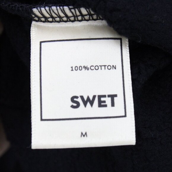 SWET Tailor Hoodie Sweatshirt Mens Medium M Black Solid Pullover Drawstring NWT - Picture 8 of 10